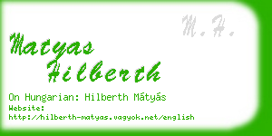 matyas hilberth business card