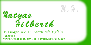 matyas hilberth business card